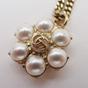 Secondhand Gucci Interlocking G Pearl Drop Pendant Necklace Metal with Crystals and Faux