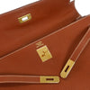 Secondhand Hermes Kelly Handbag Brown Togo with Palladium Hardware