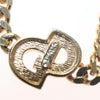 Secondhand Christian Dior CD Pendant Necklace Metal and Crystals