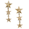 Chanel CC Triple Star Drop Earrings Metal