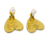 Chanel Vintage CC Heart Clip-On Earrings Metal