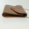 Secondhand Christian Dior CHAIN SHOULDER BAG LEATHER BROWN