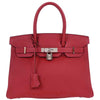 Secondhand Hermes Birkin Handbag Red Togo with Palladium Hardware