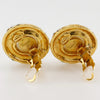 Chanel Vintage Round Clip-On Earrings Metal with Faux Pearl