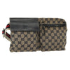 Gucci Vintage Double Belt Bag GG Canvas with Leather