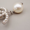 Chanel CC Drop Brooch Metal and Faux Pearls