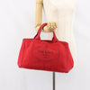 Secondhand Prada Canapa Tote Red Canvas Accessories