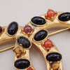 Chanel CC Logo Brooch Crystal Embellished Metal