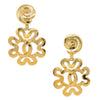 Secondhand Chanel Vintage CC Flower Cutout Round Clip-On Earrings