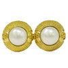 Secondhand Chanel Vintage Round Clip-On Earrings Metal with Faux