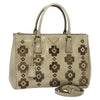 Secondhand Prada Flowers Galleria Double Zip Tote Spazzolato