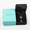 Tiffany & Co. Fleur de Lis Key Pendant Necklace 18K Pink gold and Diamonds