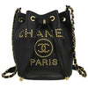 Secondhand Chanel Deauville Drawstring Bucket Bag Studded Caviar
