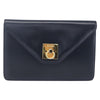 Secondhand Celine Clutch Bag Navy Leather Accessories