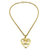 Chanel CC Heart Pendant Necklace Metal