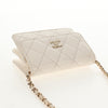 Secondhand Chanel Camellia Bow Flap Card Holder with Chain Quilted
