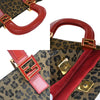 Fendi Vintage FF Handle Tote Leopard Print Jacquard