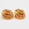 Chanel Vintage CC Round Button Clip-On Earrings Metal