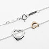 Tiffany & Co. Elsa Peretti Double Open Heart Pendant Necklace Sterling Silver and 18K Rose Gold
