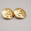 Chanel Vintage CC Round Clip-On Earrings Metal