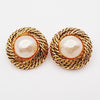 Secondhand Chanel Vintage Round Clip-On Earrings Metal with Faux