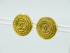 Secondhand Chanel Vintage CC Logo Round Clip on Earrings Textured
