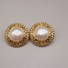 Secondhand Chanel Vintage Round Chain Clip-On Earrings Metal with Faux
