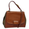 Fendi Silvana Bag Leather with Pequin Canvas