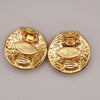 Chanel Vintage Round CC Clip-On Earrings Metal