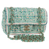 Chanel Classic Single Flap Bag Braided Quilted Tweed