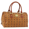 MCM Visetos Handbag Canvas and Leather
