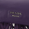 Prada Double Turn Lock Flap Bag Leather with Fringe