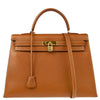 Hermes Kelly Handbag Brown Courchevel with Gold Hardware