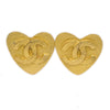 Chanel Vintage CC Heart Clip-On Earrings Metal