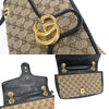 Gucci GG Marmont Flap Bag Diagonal Quilted GG Canvas with Leather
