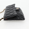 Secondhand Chanel Foldable Tote Bag with Chain Quilted Caviar with Printed