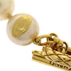 Secondhand Chanel Chain Around Pearl Necklace Metal with Faux Pearls
