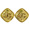 Secondhand Chanel Vintage CC Diamond Shape Clips-On Earrings Gold-Plated