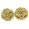 Chanel Vintage CC Round Clip-On Earrings Metal