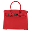 Hermes Birkin Handbag Red Epsom with Palladium Hardware
