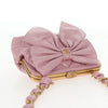 Secondhand Chanel Bow Frame Clutch With Chain Quilted Patent with