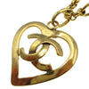 Chanel CC Heart Pendant Necklace Metal