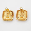Chanel Vintage CC Square Clip-On Earrings Metal