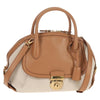 Secondhand Salvatore Ferragamo Vintage Fiamma Satchel Canvas and