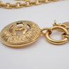 Chanel Vintage CC Round Cut-Out Pendant Necklace Metal