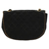 Secondhand Chanel Vintage Half Moon Chain Bag Quilted Satin with Braided Detail