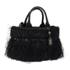 Prada Fringe Wicker Tote Woven Straw