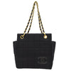 Secondhand Chanel Chocolate Bar Chain Tote Quilted Jersey