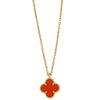 Van Cleef & Arpels Magic Alhambra Pendant Long Necklace 18K Yellow Gold and Carnelian