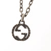 Secondhand Gucci Engraved Interlocking G Chain Link Pendant Necklace Sterling